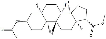 3β-(Acetyloxy)-14β-hydroxy-5β-androstane-17β-carboxylic acid methyl ester Structure