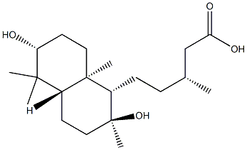 (1S,4aβ,βR)-Decahydro-2β,6α-dihydroxy-β,2,5,5,8aα-pentamethyl-1-naphthalenepentanoic acid Structure