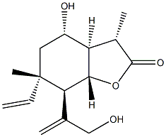 (3S,3aβ,7aα)-3a,4,5,6,7,7a-Hexahydro-6β-vinyl-4β-hydroxy-7α-[1-(hydroxymethyl)ethenyl]-3,6-dimethylbenzofuran-2(3H)-one Struktur