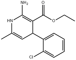 2-アミノ-4-(2-クロロフェニル)-1,4-ジヒドロ-6-メチルピリジン-3-カルボン酸エチル 化学構造式