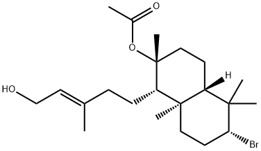 (1S,4aβ)-6α-Bromodecahydro-1α-(5-hydroxy-3-methyl-3-pentenyl)-2β,5,5,8aα-tetramethylnaphthalen-2α-ol 2-acetate|