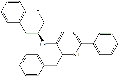 (S)-α-(ベンゾイルアミノ)-N-[(S)-α-(ヒドロキシメチル)フェネチル]ベンゼンプロパンアミド 化学構造式