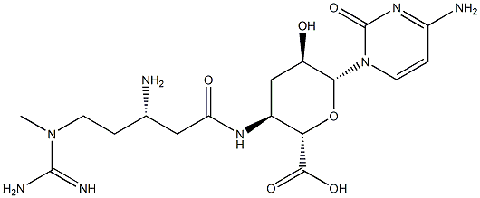 4-[[(S)-3-Amino-5-(1-methylguanidino)-1-oxopentyl]amino]-1-(4-amino-2-oxo-1(2H)-pyrimidinyl)-1,3,4-trideoxy-β-D-ribo-hexopyranuronic acid Structure