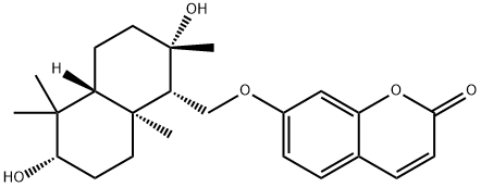 (+)-7-[[(1S,4aα)-Decahydro-2,5,5,8aβ-tetramethyl-2β,6β-dihydroxynaphthalene-1β-yl]methoxy]-2H-1-benzopyran-2-one|