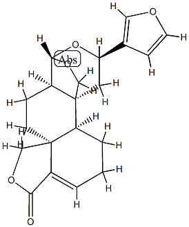 (1S,10aS)-3β-(3-Furyl)-1,3,4,5,6,11,12,12aα-octahydro-1,4aβ-(epoxymethano)-4aH-furo[3',4':4a,5]naphtho[2,1-c]pyran-8(4bαH)-one Structure