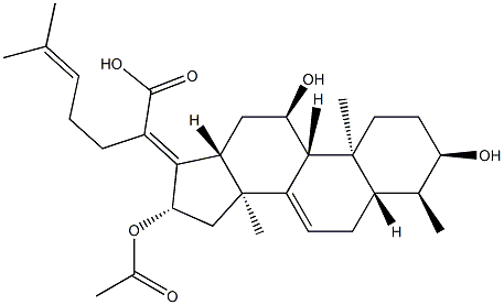 (4α,13α,14β,17Z)-16β-Acetoxy-3α,11α-dihydroxy-18,29-dinordammara-7,17(20),24-trien-21-oic acid Structure