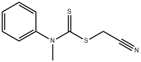 メチル(フェニル)カルバモジチオ酸シアノメチル 化学構造式