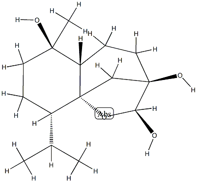 (2S,5aα)-Decahydro-6-methyl-9β-isopropyl-3α,9aα-methano-1-benzoxepine-2α,3,6α-triol Structure