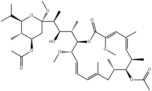 21-O-Acetyl-21-O-de(3-carboxy-1-oxo-2-propenyl)-2-demethyl-2-methoxy-24-methyl-19-O-methylhygrolidin 7-acetate Structure