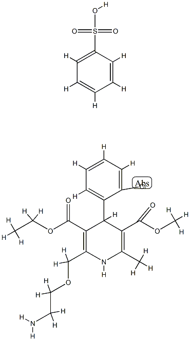 苯磺酸氨氯地平, 111470-99-6, 结构式