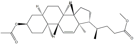 3α-Acetyloxy-5β-chol-11-en-24-oic acid methyl ester 结构式