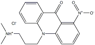 10-[3-(ジメチルアミノ)プロピル]-1-ニトロ-9(10H)-アクリジノン·塩酸塩 化学構造式