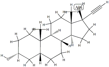 Pregn-20-yne-3,17-diol, (3α,5β,17α)- Structure