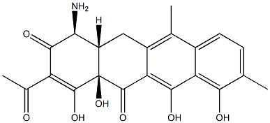 (4S,4aβ,12aβ)-2-Acetyl-4-amino-4a,12a-dihydro-3,10,11,12a-tetrahydroxy-6,9-dimethyl-1,12(4H,5H)-naphthacenedione Structure