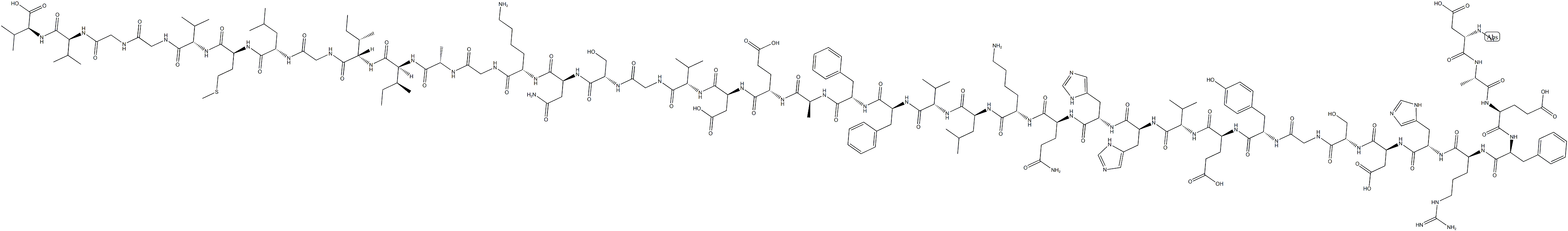 BETA淀粉样蛋白片段1-40, 131438-79-4, 结构式