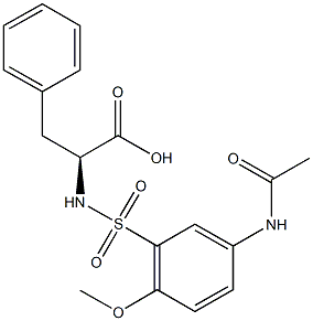 (2S)-2-({[5-(acetylamino)-2-methoxyphenyl]sulfonyl}amino)-3-phenylpropanoic acid Structure