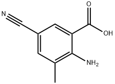 2-氨基-5-氰基-3-甲基苯甲酸, 871239-18-8, 结构式