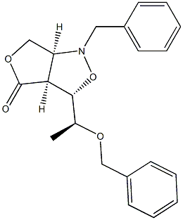[3S,3aS,6aS]-3-[(S)-1-(Phenylmethoxy)ethyl]tetrahydro-1-benzyl-1H,4H-furo[3,4-c]isoxazol-4-one Structure