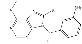 9-[(S)-1-(3-Aminophenyl)ethyl]-8-bromo-N,N-dimethyl-9H-purin-6-amine Structure