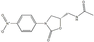(5S)-5-Acetylaminomethyl-3-[4-nitrophenyl]oxazolidine-2-one Structure