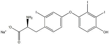 (S)-2-Amino-3-[4-(4-hydroxy-2,3-diiodophenoxy)-2-iodophenyl]propanoic acid sodium salt Structure