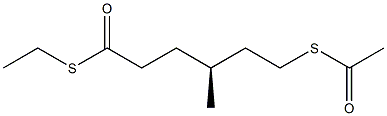 [S,(+)]-6-(Acetylthio)-4-methylhexanethioic acid S-ethyl ester Structure