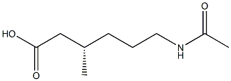 [S,(-)]-6-(Acetylamino)-3-methylhexanoic acid Structure