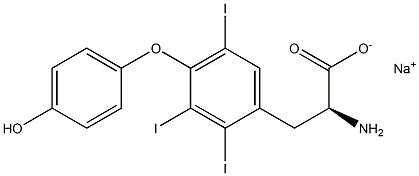 (S)-2-Amino-3-[4-(4-hydroxyphenoxy)-2,3,5-triiodophenyl]propanoic acid sodium salt Structure