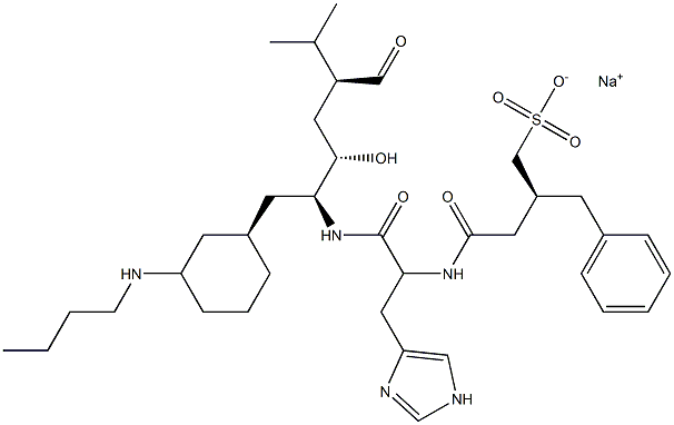 (2S)-2-Benzyl-4-[[(1S)-1-[(1H-imidazol-4-yl)methyl]-2-[[(1S,2S,4S)-5-butylamino-1-cyclohexylmethyl-4-isopropyl-2-hydroxy-5-oxopentyl]amino]-2-oxoethyl]amino]-4-oxobutane-1-sulfonic acid sodium salt