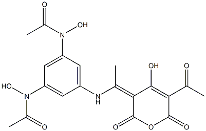 (3Z)-5-Acetyl-4-hydroxy-3-[1-[3,5-bis(hydroxyacetylamino)phenylamino]ethylidene]-2H-pyran-2,6(3H)-dione Structure