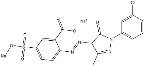 2-[1-(m-Chlorophenyl)-3-methyl-5-oxo-2-pyrazolin-4-ylazo]-5-sodiooxysulfonylbenzoic acid sodium salt