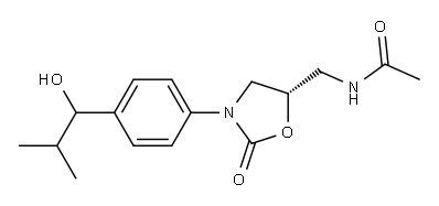 (5S)-5-Acetylaminomethyl-3-[4-(1-hydroxy-2-methylpropyl)phenyl]oxazolidin-2-one
