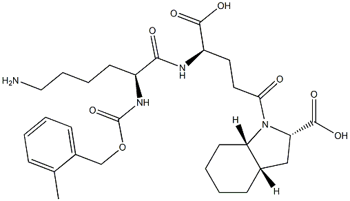 (2S,3aS,7aS)-Octahydro-1-[(4R)-4-[[(2S)-6-amino-2-[(2-methylbenzyloxy)carbonylamino]hexanoyl]amino]-4-carboxybutyryl]-1H-indole-2-carboxylic acid|