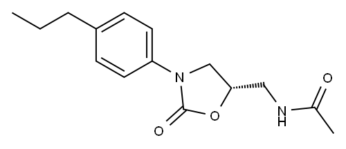 (5S)-5-Acetylaminomethyl-3-[4-propylphenyl]oxazolidin-2-one Structure