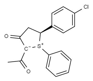 (5S)-2-Acetyl-5-(p-chlorophenyl)-1-phenyl-3-oxo-2,3,4,5-tetrahydrothiophen-1-ium-2-ide|