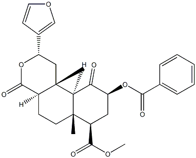 (2S,4aR,6aR,7R,9S,10aS,10bR)-Methyl 9-(benzoyloxy)-2-(furan-3-yl)-dodecahydro-6a,10b-dimethyl-4,10-dioxo-1H-benzo[f]isochromene-7-carboxylate Structure