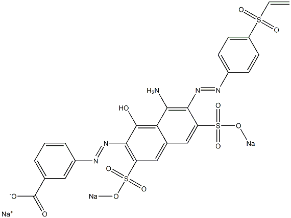 m-[8-Amino-1-hydroxy-7-[p-(vinylsulfonyl)phenylazo]-3,6-di(sodiooxysulfonyl)-2-naphtylazo]benzoic acid sodium salt Structure