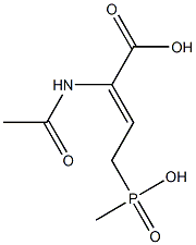 (Z)-2-(アセチルアミノ)-4-[ヒドロキシ(メチル)ホスフィニル]-2-ブテン酸 化学構造式