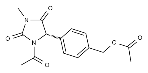 (5S)-1-Acetyl-5-[4-(acetoxymethyl)phenyl]-3-methyl-2,4-imidazolidinedione Structure