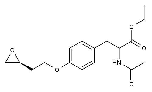 (S)-2-Acetylamino-3-[4-[2-(oxiran-2-yl)ethoxy]phenyl]propionic acid ethyl ester Structure