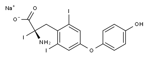 (S)-2-Amino-3-[4-(4-hydroxyphenoxy)-2,6-diiodophenyl]-2-iodopropanoic acid sodium salt Structure