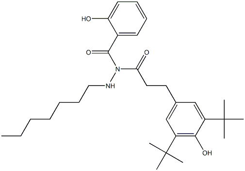 Salicylic acid N-[3-(3,5-di-tert-butyl-4-hydroxyphenyl)propionyl]-N'-heptyl hydrazide Structure