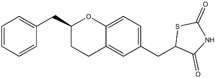 5-[[(S)-2-Benzyl-3,4-dihydro-2H-1-benzopyran]-6-ylmethyl]thiazolidine-2,4-dione Structure