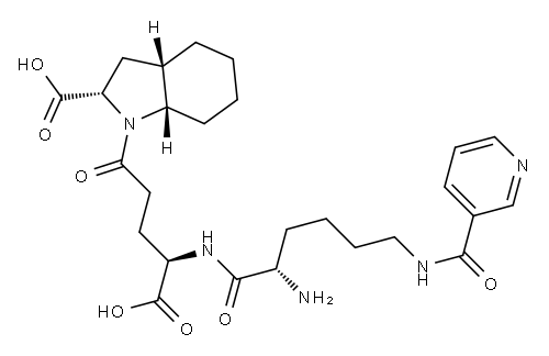 (2S,3aS,7aS)-Octahydro-1-[(4R)-4-[[(2S)-2-amino-6-(3-pyridinylcarbonylamino)hexanoyl]amino]-4-carboxybutyryl]-1H-indole-2-carboxylic acid