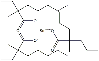 Samarium(III)bis(2-ethyl-2-methylheptanoate)(2-methyl-2-propylhexanoate) Structure