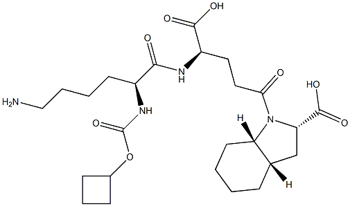 (2S,3aS,7aS)-Octahydro-1-[(4R)-4-[[(2S)-6-amino-2-[cyclobutyloxycarbonylamino]hexanoyl]amino]-4-carboxybutyryl]-1H-indole-2-carboxylic acid Structure