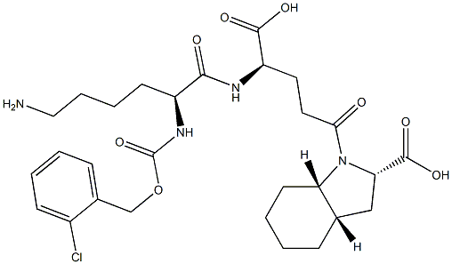 (2S,3aS,7aS)-Octahydro-1-[(4R)-4-[[(2S)-6-amino-2-[(2-chlorobenzyloxy)carbonylamino]hexanoyl]amino]-4-carboxybutyryl]-1H-indole-2-carboxylic acid|
