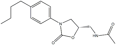 (5S)-5-Acetylaminomethyl-3-[4-butylphenyl]oxazolidin-2-one Structure