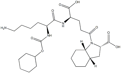 (2S,3aS,7aS)-Octahydro-1-[(4R)-4-[[(2S)-6-amino-2-[cyclohexyloxycarbonylamino]hexanoyl]amino]-4-carboxybutyryl]-1H-indole-2-carboxylic acid|