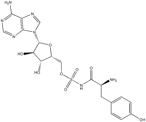 (2S)-2-amino-N-[[(2R,3R,4R,5R)-5-(6-aminopurin-9-yl)-3,4-dihydroxy-oxolan-2-yl]methoxysulfonyl]-3-(4-hydroxyphenyl)propanamide Structure